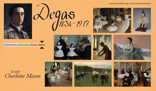 Picture Study - Degas Art  - CARDS  -  PDF MUST BE PURCHASED FROM SIMPLY CHARLOTTE MASON